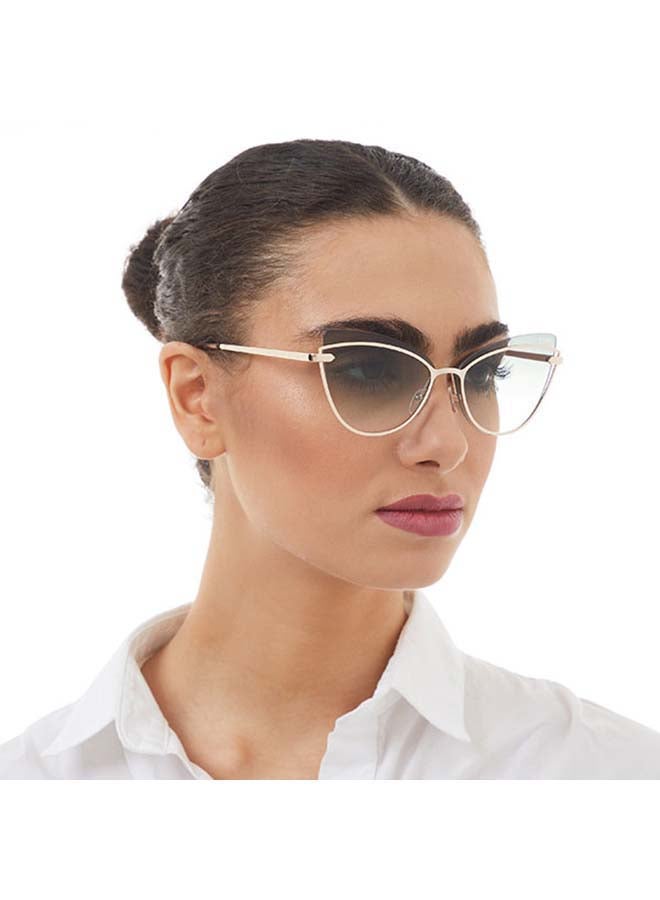 بلاك أوت نظارة شمسية ميدنايت بإطار كامل على شكل عين القطة - مقاس العدسة: 61 مم للنساء - Image 5