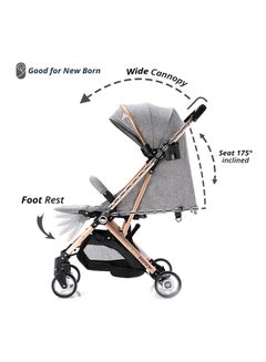 TEKNUM Explorer Travel Stroller - Melange Grey  - Image 4