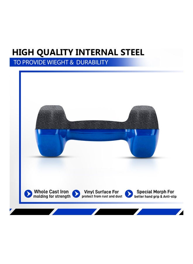 H PRO Dumbbell Weights| Unisex Adult Vinyl Coated Weights for Exercise & Fitness | Dumbbells Comes in 1 kg Pair | Set of 2 in Blue 1kg - v1640160679/N52217866A_3