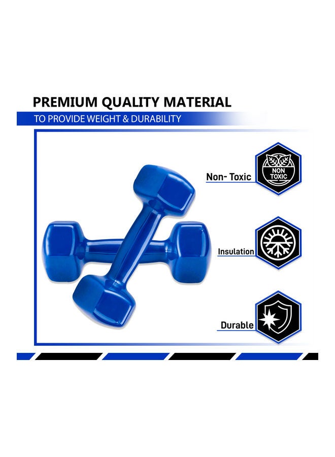 H PRO Dumbbell Weights| Unisex Adult Vinyl Coated Weights for Exercise & Fitness | Dumbbells Comes in 1 kg Pair | Set of 2 in Blue 1kg - v1640160679/N52217866A_4