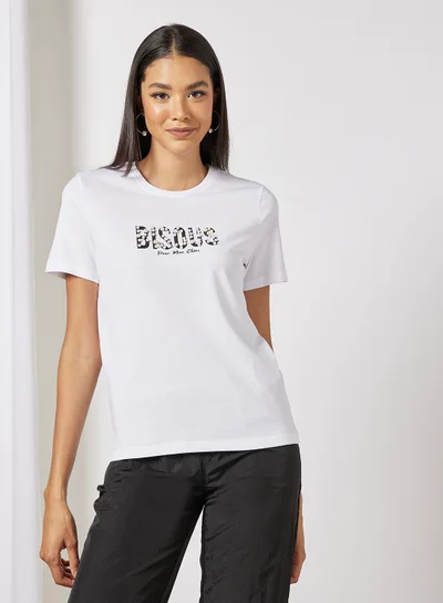 ONLY Slogan Print T-Shirt White