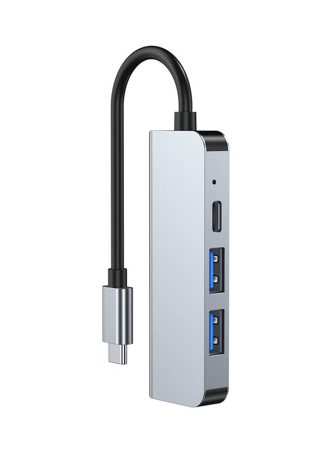 Generic - 4-In-1 Type C Adapter with 4K HDMI Port USB Hub Space Grey - Image 1