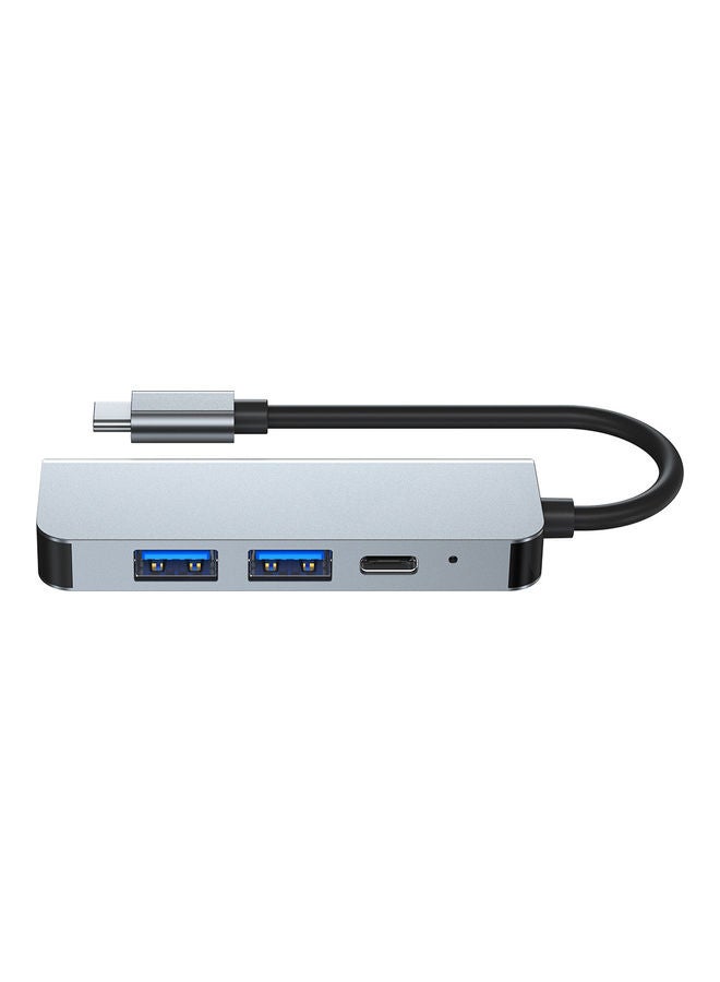 Generic - 4-In-1 Type C Adapter with 4K HDMI Port USB Hub Space Grey - Image 1