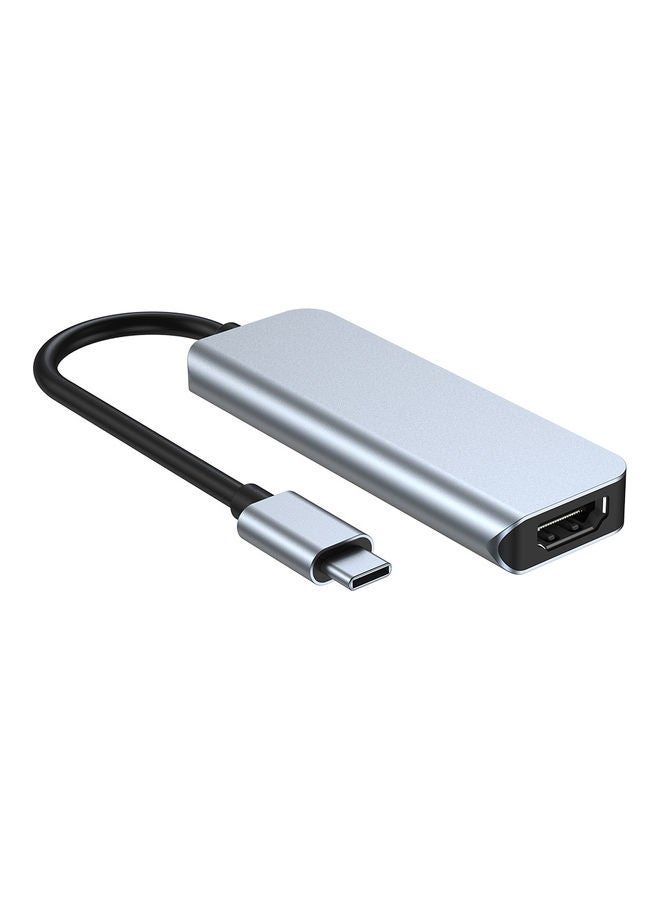 Generic - 4-In-1 Type C Adapter with 4K HDMI Port USB Hub Space Grey - Image 1