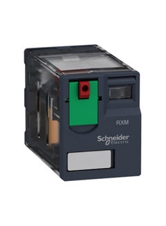 Schneider Electric Plug In Power Relay 230V AC Coil with  Lockable Test Button and 6A Switching Current, 4PDT Black