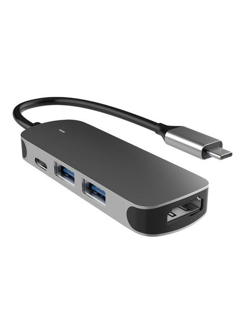 محول بمنفذ USB C نوع C مع منفذ HDMI بدقة 4K رمادي