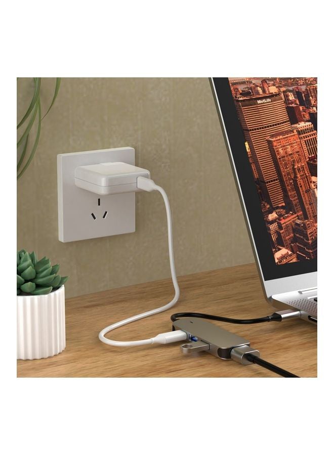 محول بمنفذ USB C نوع C مع منفذ HDMI بدقة 4K رمادي