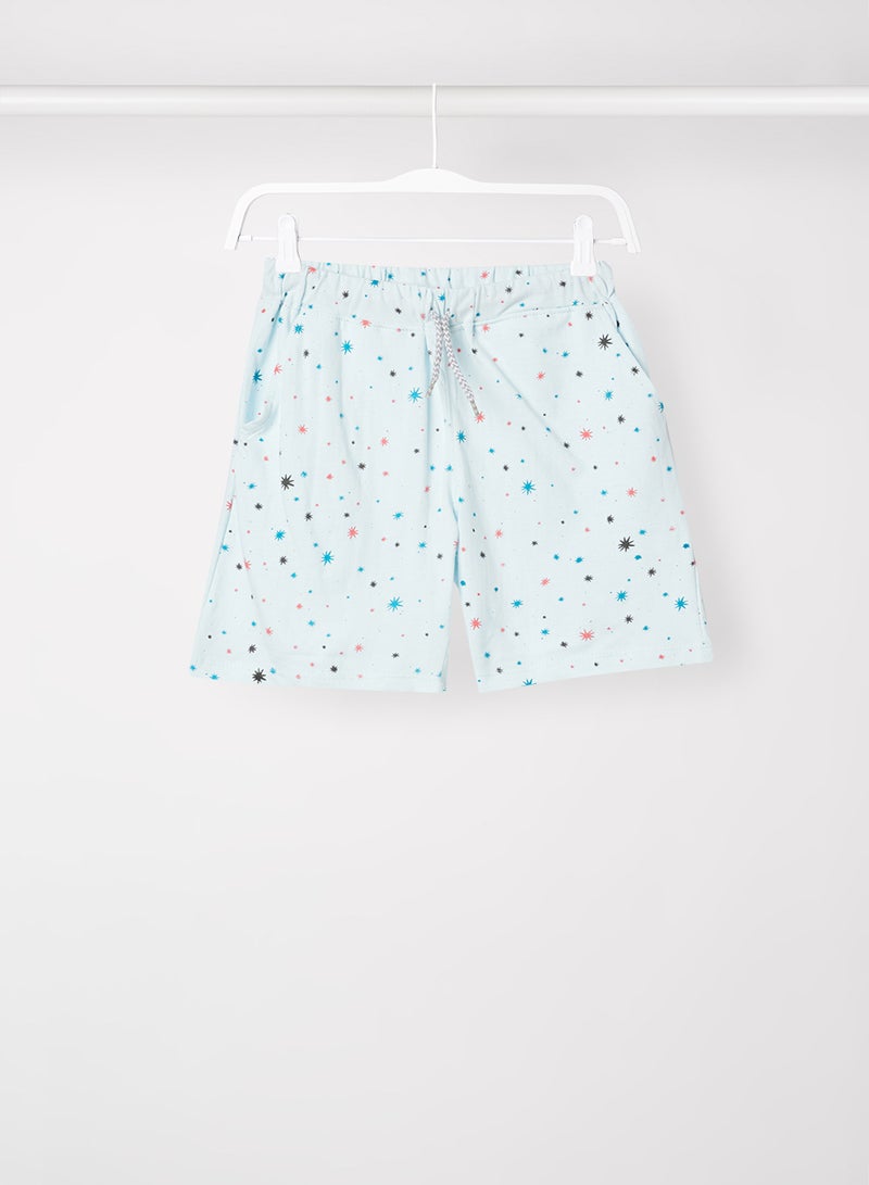 RAHA Girls Printed Lowers Shorts Light Blue - Image 2