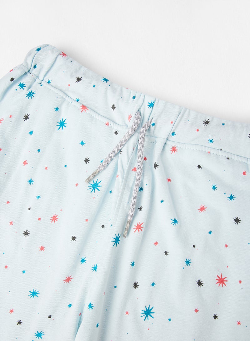 RAHA Girls Printed Lowers Shorts Light Blue - Image 4