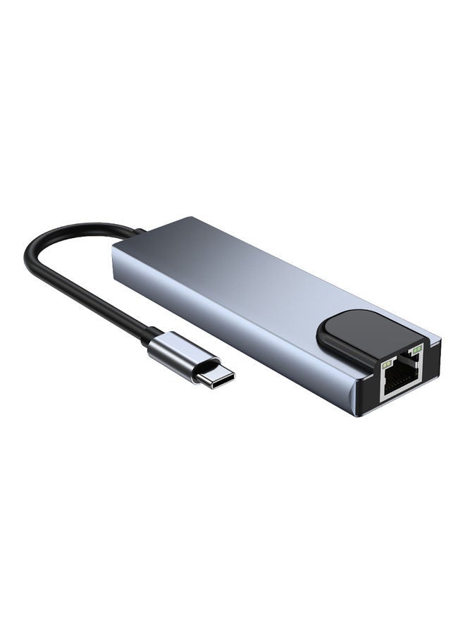 Generic - 5-In-1 Type C Adapter with 4K HDMI Port USB Hub Space Grey - Image 1