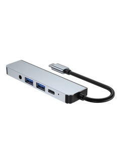 Generic 5-In-1 Type C Adapter with 4K HDMI Port USB Hub Space Grey  - Image 2