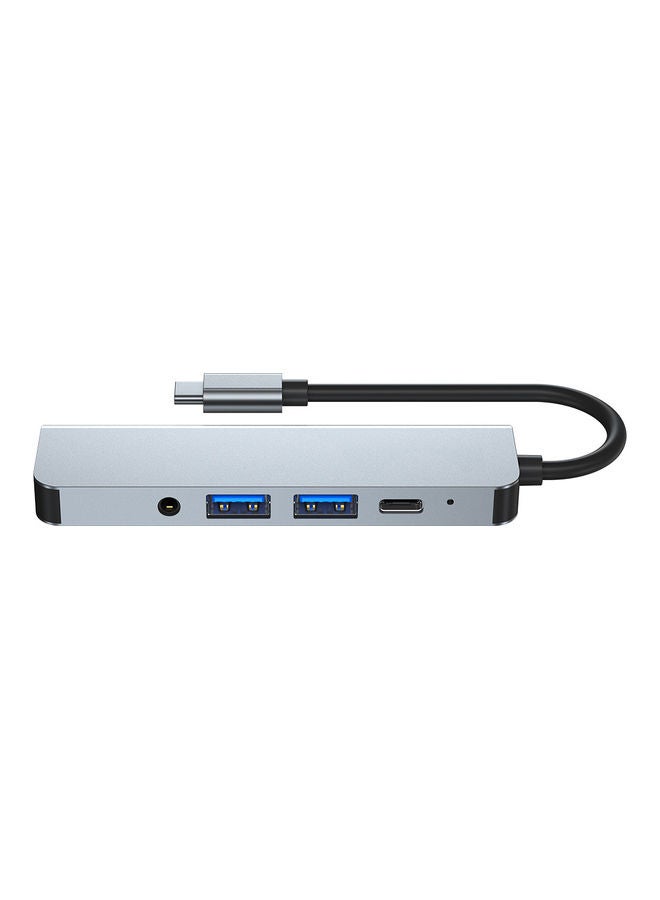 Generic - 5-In-1 Type C Adapter with 4K HDMI Port USB Hub Space Grey - Image 1