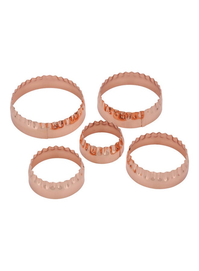 Royalford 5-Piece Round Shaped Cookie Cutter Set Pink  - Image 1
