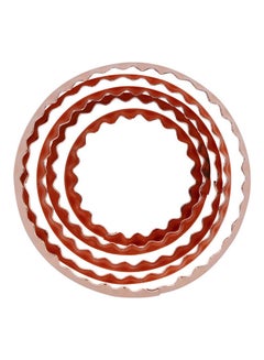 Royalford 5-Piece Round Shaped Cookie Cutter Set Pink  - Image 2
