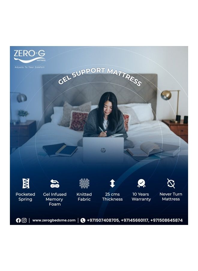 Zero-G Beds - Gel Support Mattress White 100x200x25cm - Image 1