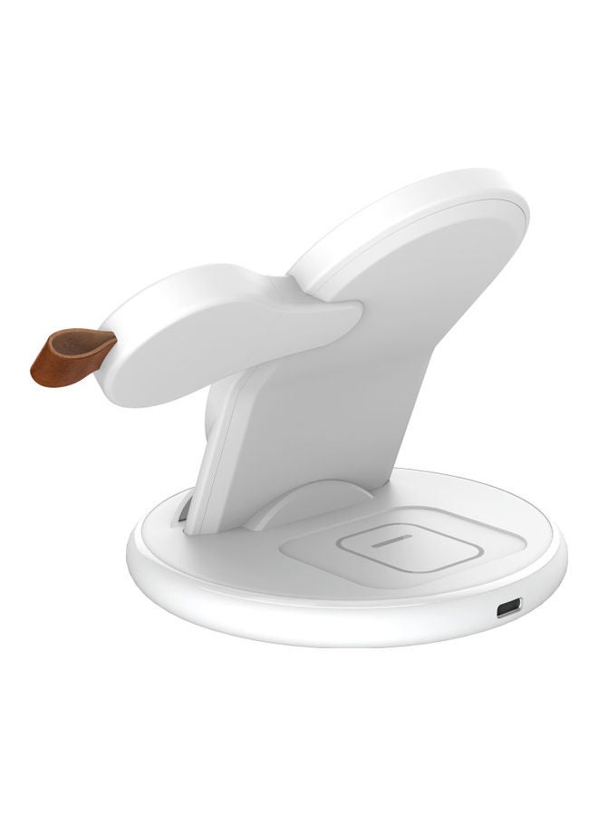 GULFLINK 3-in-1 Wireless Charging Station For Apple Watch/Air Pods Pro/Smartphone White - Image 3
