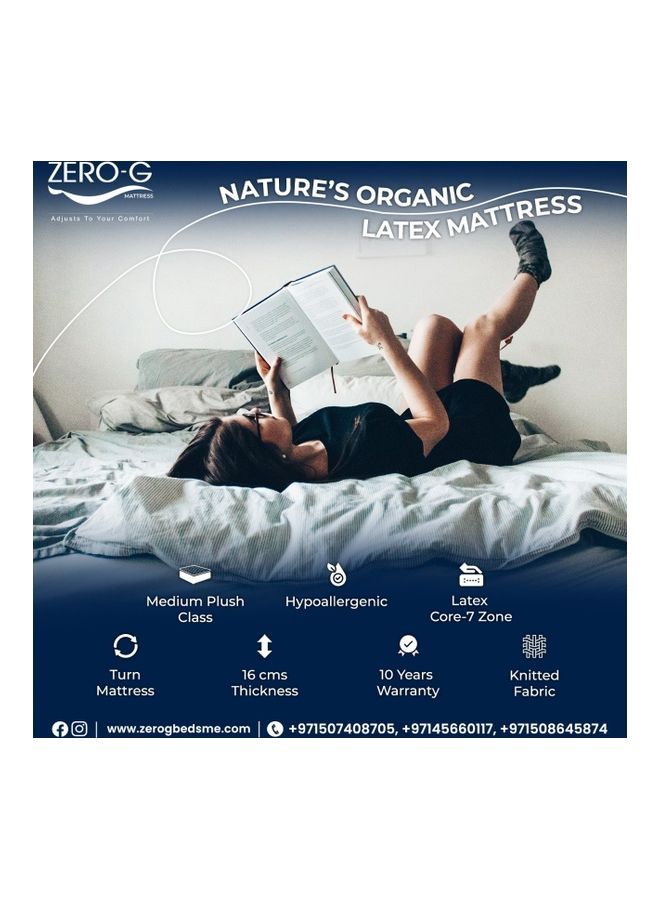 Zero-G Beds Organic Latex Mattress White 200x200x16cm  - Image 2