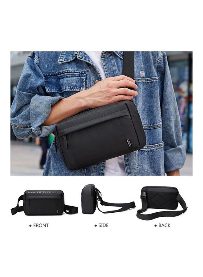 Golden Wolf - Casual Shoulder Chest Anti-Theft Waterproof Hand Crossbags Black - Image 1
