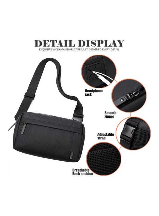Golden Wolf - Casual Shoulder Chest Anti-Theft Waterproof Hand Crossbags Black - Image 1