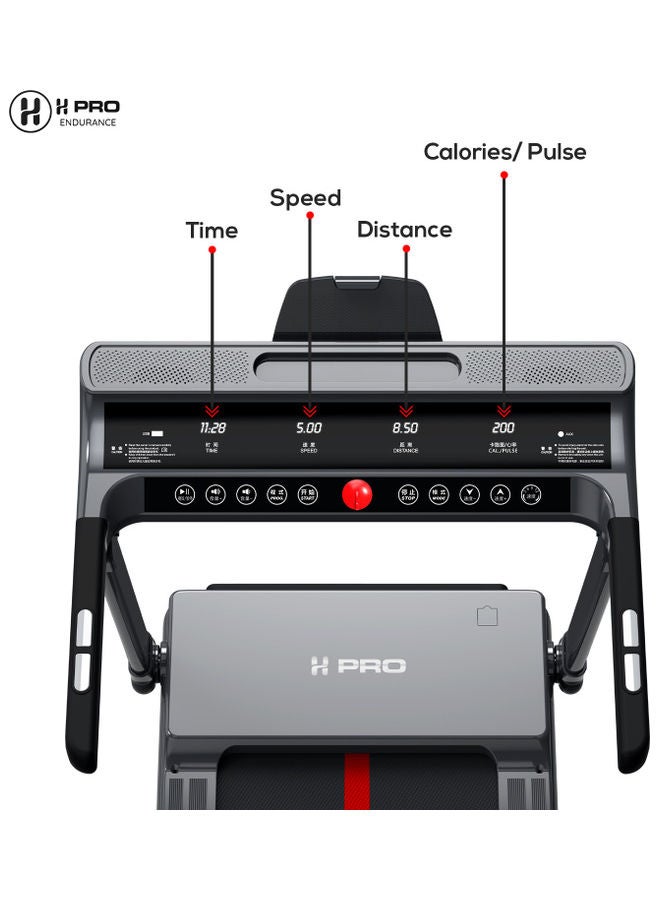 H PRO - H PRO HM-796 Portable Smart Treadmill| 4 HP Peak Foldable Motorized Walking & Running Machine For Home Use| With Easy Assembly & LED Screen 150x65x110cm - Image 1