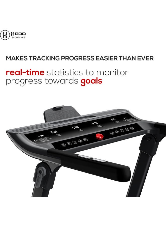 H PRO - H PRO HM-796 Portable Smart Treadmill| 4 HP Peak Foldable Motorized Walking & Running Machine For Home Use| With Easy Assembly & LED Screen 150x65x110cm - Image 1