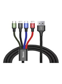 بيسوس كابل سريع 4 في 1 لأجهزة IP (2)+Type-C+Micro 3.5A 1.2M 