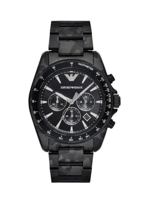 Men's Analog Stainless Steel Clasp Round Wrist Watch Ar11027