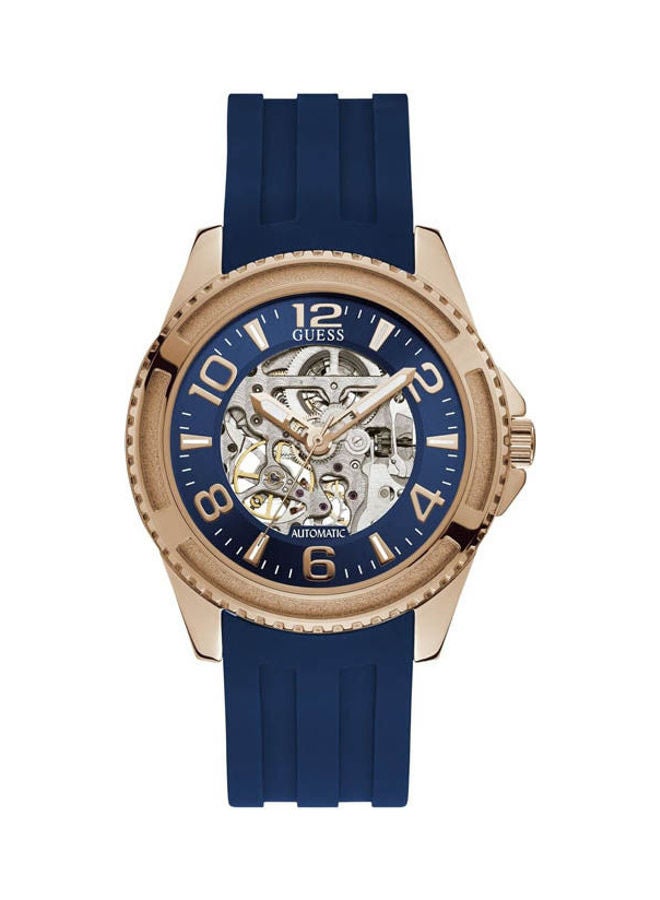 جس ساعة يد بعقارب بسوار من السيليكون وإبزيم دائري طراز W1178G3 للنساء - Image 1