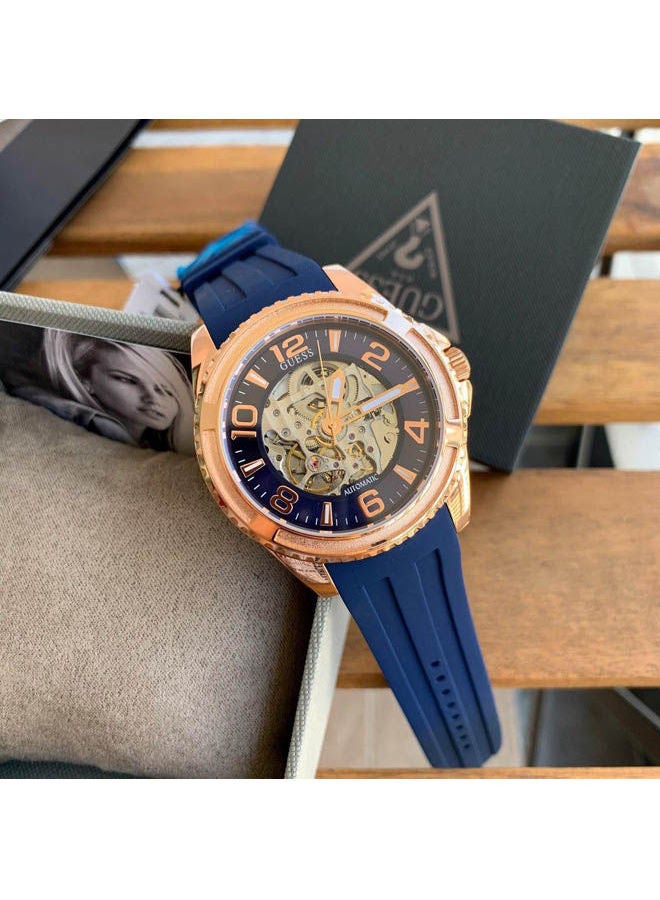 جس ساعة يد بعقارب بسوار من السيليكون وإبزيم دائري طراز W1178G3 للنساء - Image 2