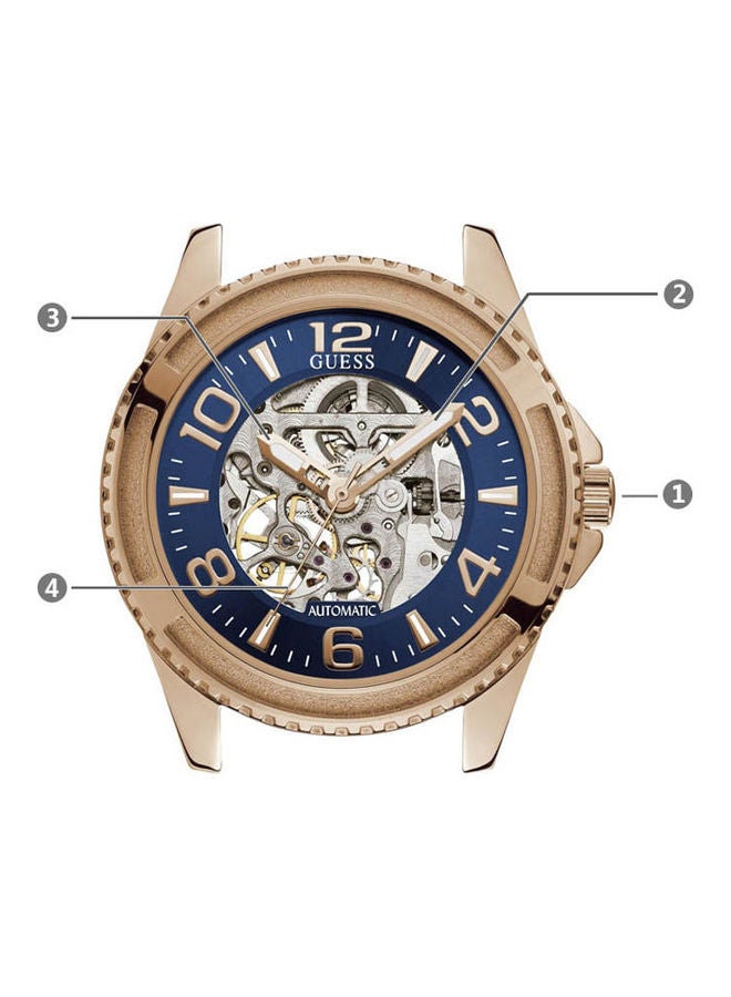 جس ساعة يد بعقارب بسوار من السيليكون وإبزيم دائري طراز W1178G3 للنساء - Image 3