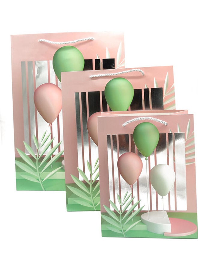 3-Piece Paper Gift Bags of Different Sizes Multicolour - Image 1