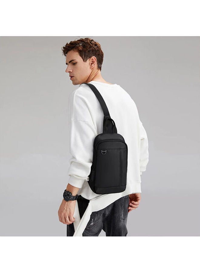 Golden Wolf - Crossbody Chest One Shoulder Waterproof Backpack Bag With Usb Black - Image 1