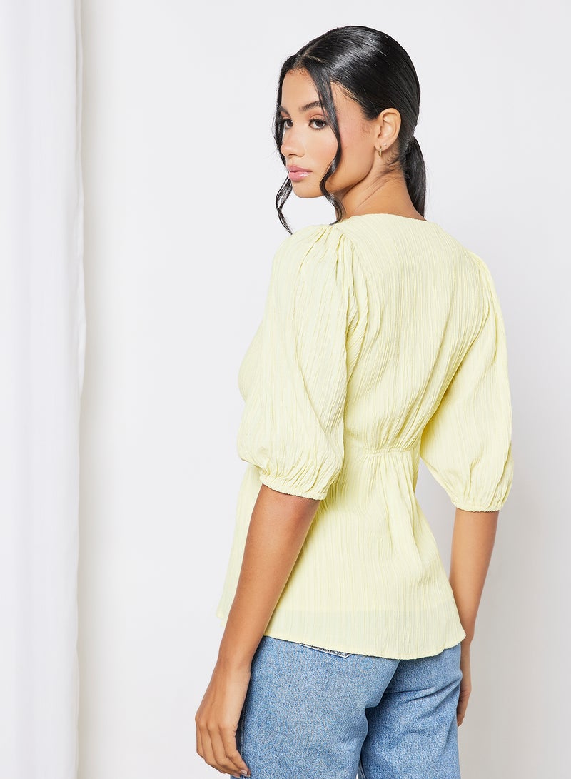 Button Down Blouse Pale Yellow - v1640183960/N46545041V_3