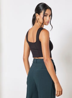 Fashion Union Jersey Crop Top Black  - Image 4
