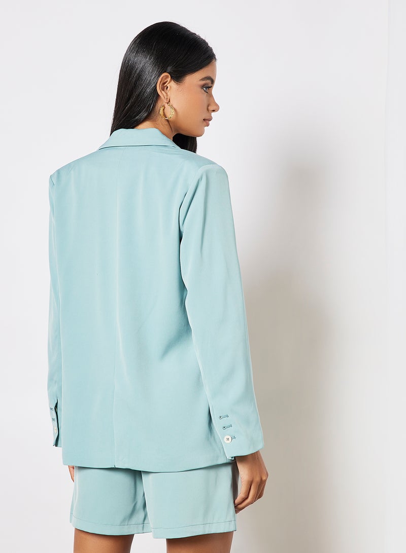 Fashion Union - Relaxed Fit Blazer Blue - Image 1