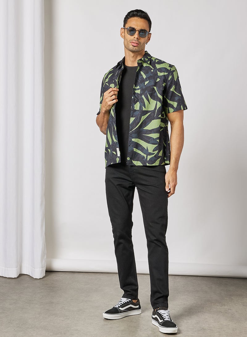 Leaf Print Shirt Green