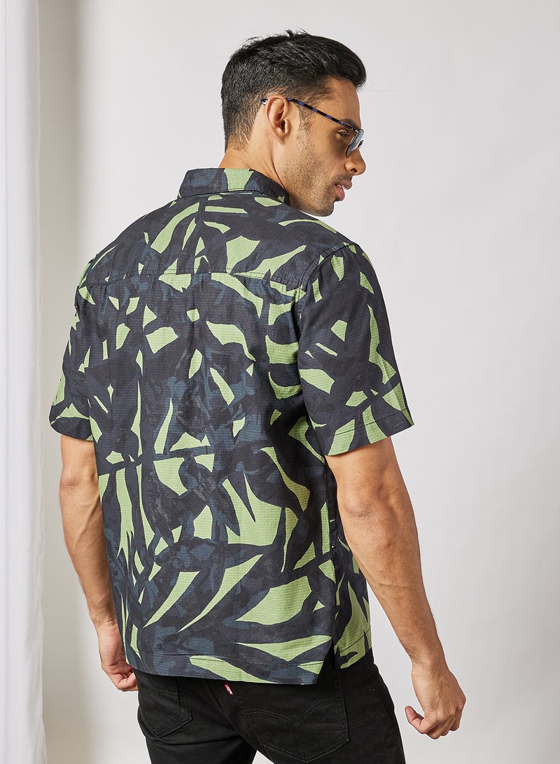 Leaf Print Shirt Green