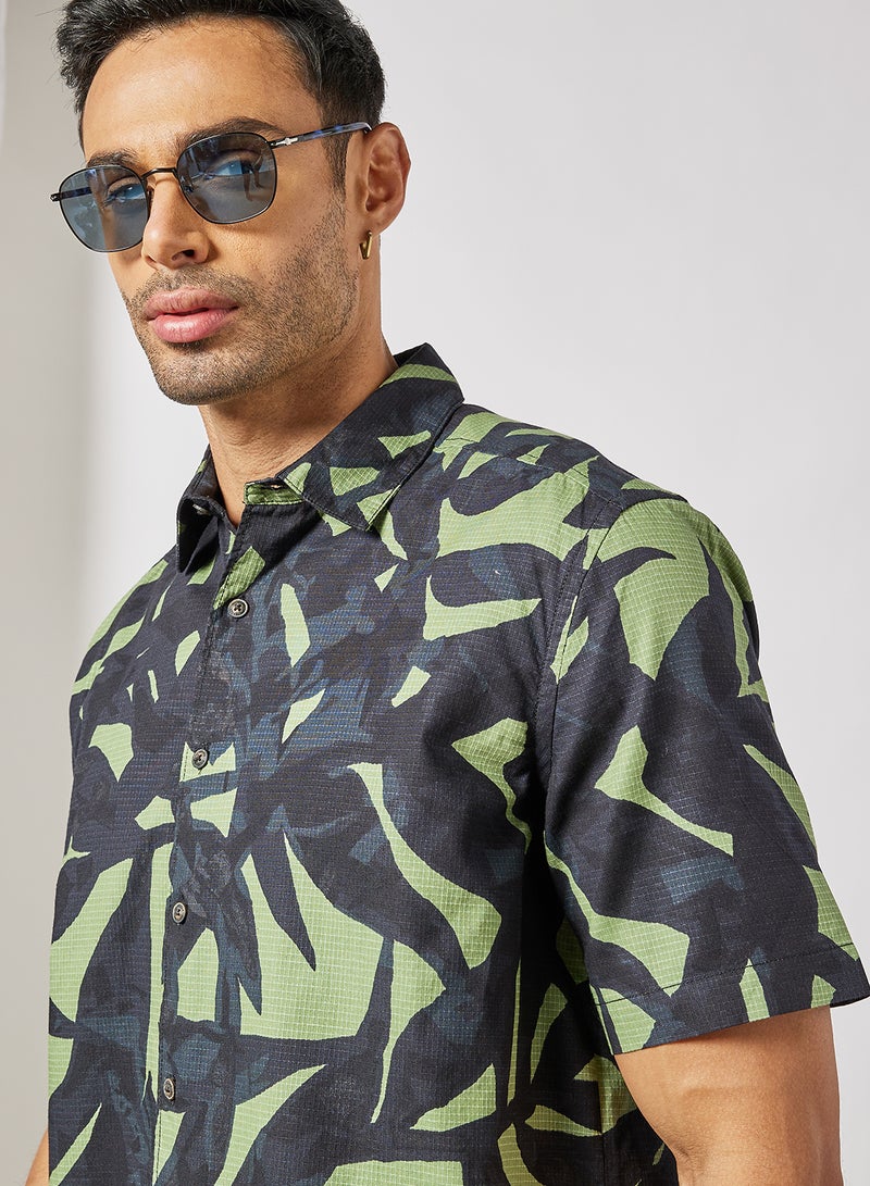Leaf Print Shirt Green