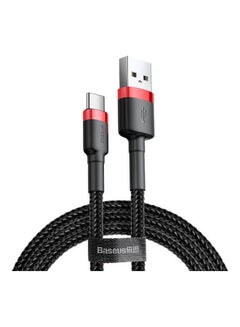 بيسوس كابل كافول بمنفذ USB Type-C بتيار 2 أمبير وطول مترين أحمر- أسود  - Image 1