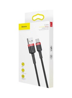 بيسوس كابل كافول بمنفذ USB Type-C بتيار 2 أمبير وطول مترين أحمر- أسود  - Image 2
