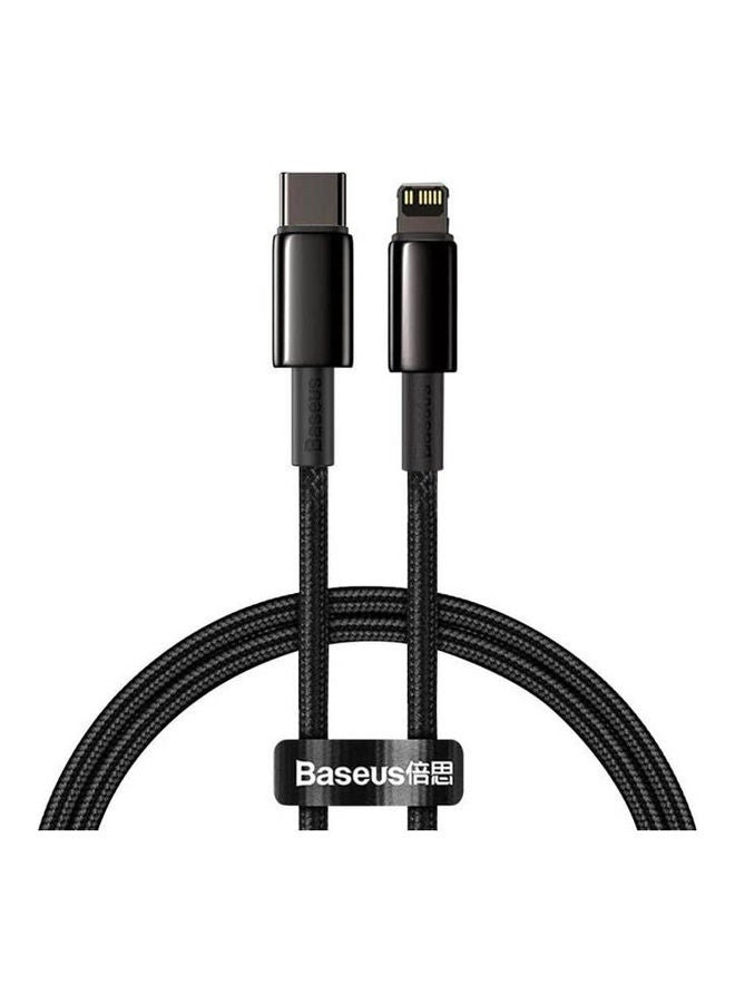 Baseus USB C to Lightning Cable, 20W PD Fast Charging Data Cable Braided Nylon For iPhone Pro 14 Max, 13/12/12 Pro/12 Pro Max/11 Pro/11 Max/XSXS Max, Supports Power Delivery 2M Black - Image 1