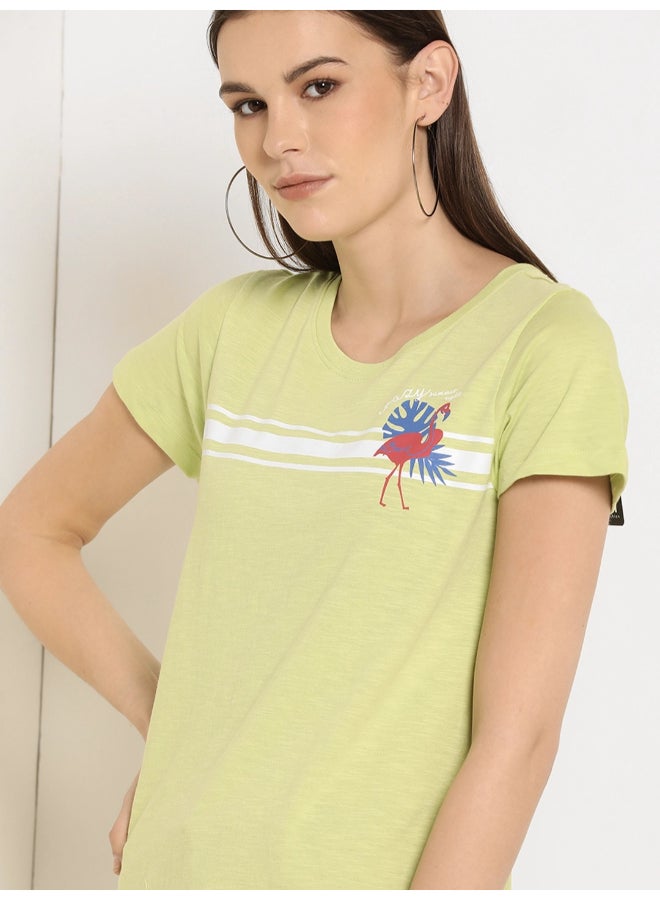 Striped Round Neck T-Shirt Green - v1640189180/N44401640V_4