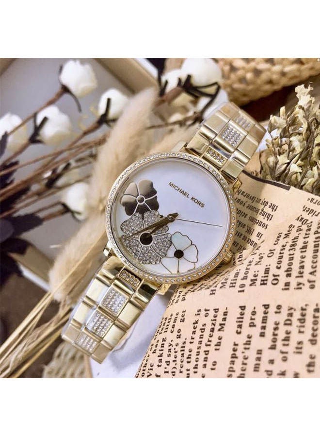 Michael Kors Women's Analog Stainless Steel Clasp Round Wrist Watch Mk3864 - Image 3
