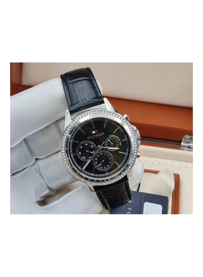 Men's Analog Leather Buckle Round Wrist Watch 1781981