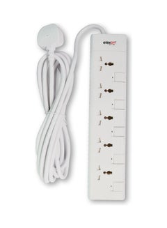 Power Extension 5-Way Socket 5 Meter Multi Device Cord For Home and Office White 40cm