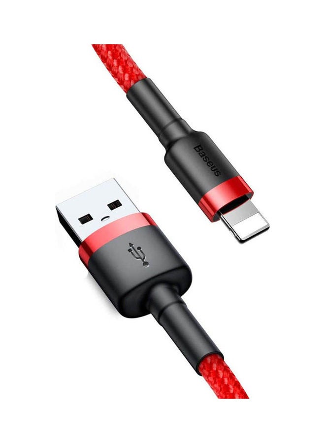 Baseus USB to Lightning Charging Cable Cafule Nylon Braided High-Density Quick Charge Compatible for iPhone 13 12 11 Pro Max Mini XS X 8 7 6 5 SE iPad (3Meter) Red  - Image 2