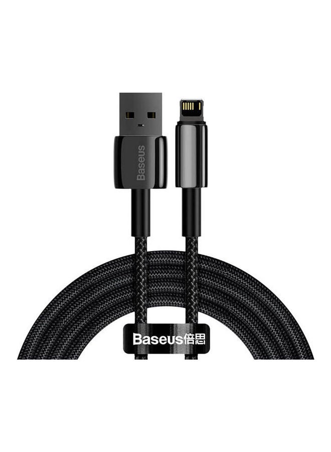 Baseus Tungsten Gold Fast Charging Data Cable Usb To Ip 2.4A 2M Black - Image 1
