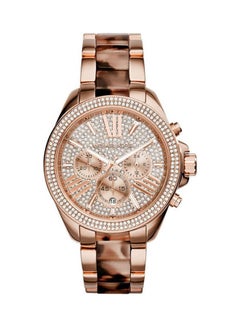 Women's Analog Stainless Steel Clasp Round Wrist Watch Mk6159