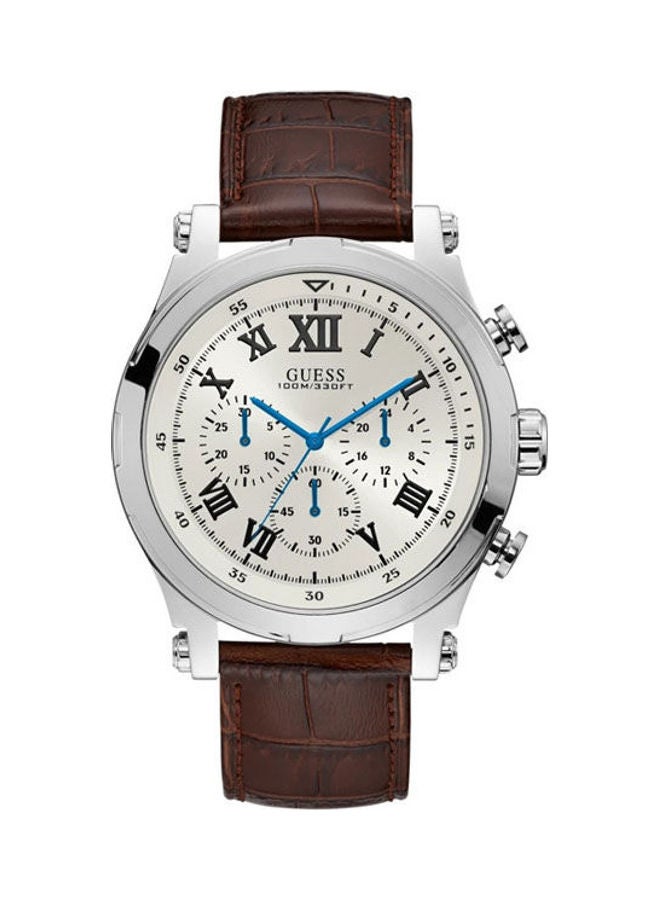 GUESS Men's Leather Analog Watch W1104g3 - Image 1