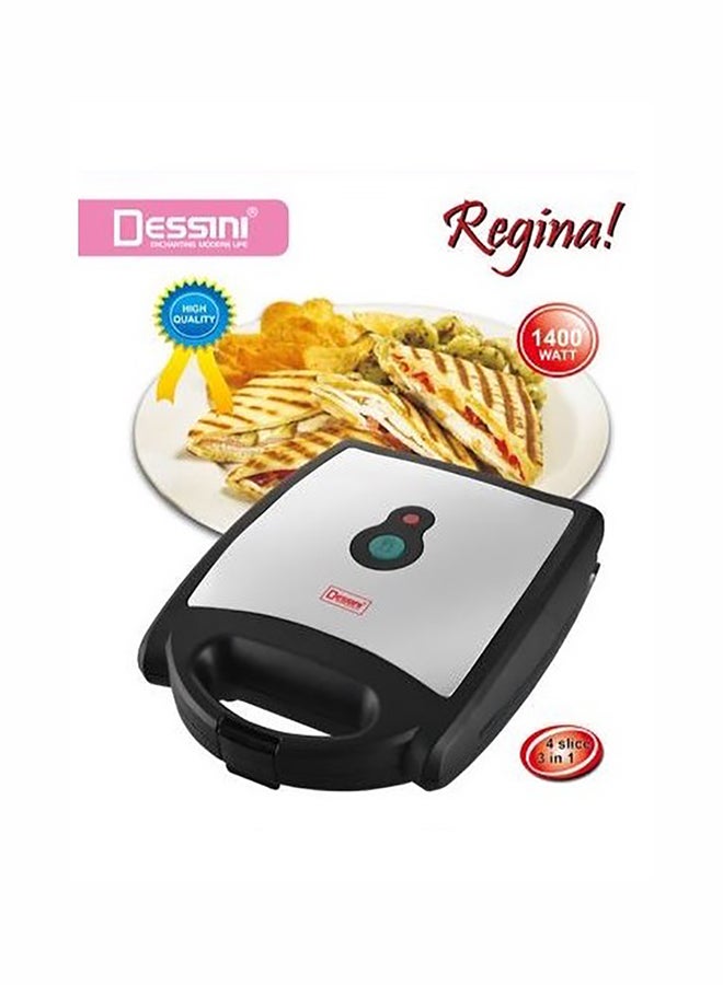 ديسيني ماكينة صنع السندويشات 3 في 1 من 4 قطع 1400.0 W Regina4S3IN1 فضي  - Image 3